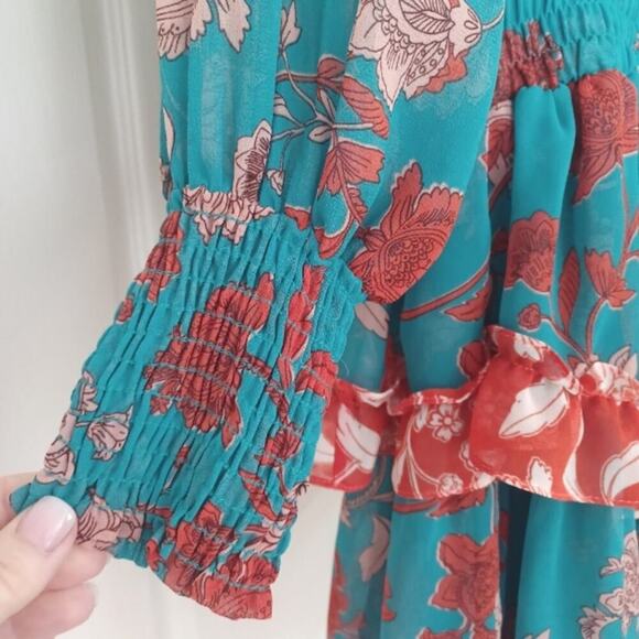 MISA Los Angeles Camila Dress Teal Paisley XS-M NWT - Picture 11 of 15